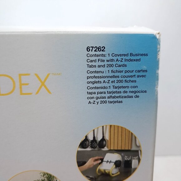 NEW Rolodex 67262 Covered business Card File black storage case lid & 200 cards - Picture 5 of 11